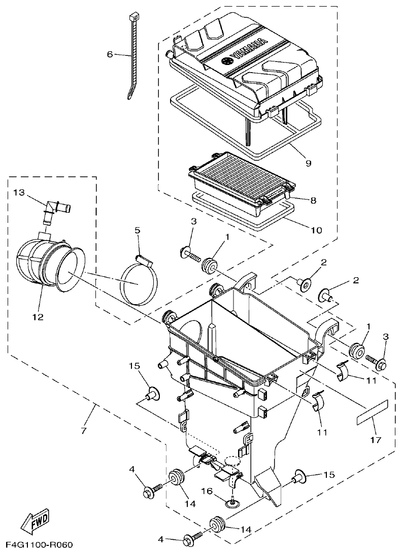 Yamaha VX1050AV INTAKE 2 parts diagram